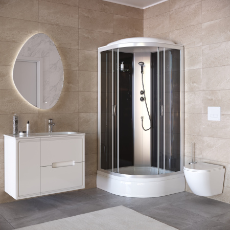 Душевая кабина Taliente TA-9091G 90х90 четверть круга с крышей ориентация универсальная