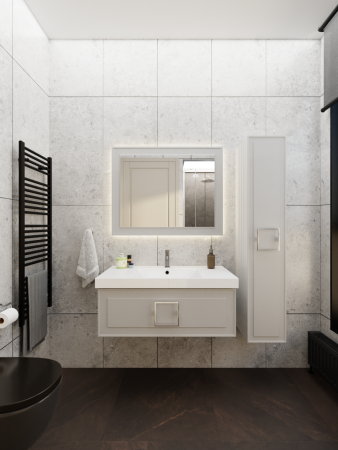 Тумба с раковиной La Fenice CUBO NFNC-01-CUB-C-100-1-100 100х50 подвесная цвет бежевый