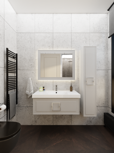 Тумба с раковиной La Fenice CUBO NFNC-01-CUB-C-100-3-100 101х36х49 подвесная цвет бежевый - фото 4