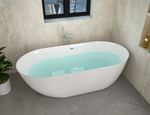 Ванна акриловая Cerutti SPA CT9900 150х75 отдельностоящая овальная - фото 2