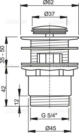 Донный клапан для раковины Alcadrain A39 хром