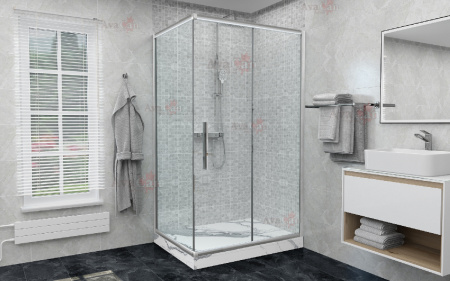 Душевой уголок AvaCan FC-120-SC80 140х80 стекло прозрачное профиль хром глянцевый без поддона