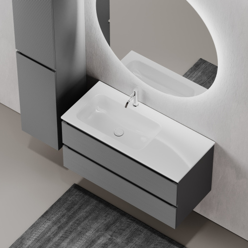 Тумба под раковину Sancos FOLK FL100LGS 100х45х50 подвесная цвет серый - фото 5