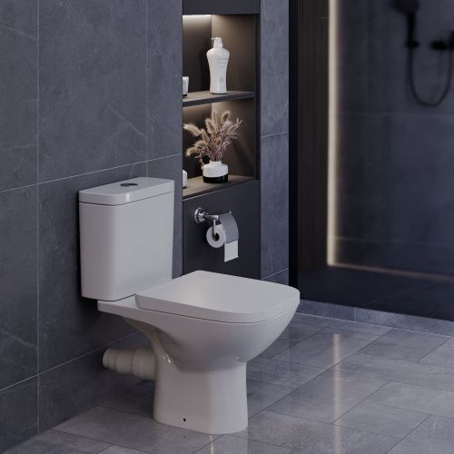 Унитаз напольный с бачком Taliente Elegia Vortex EG25065 белый с сиденьем микролифт безободковый душевой смыв - фото 3