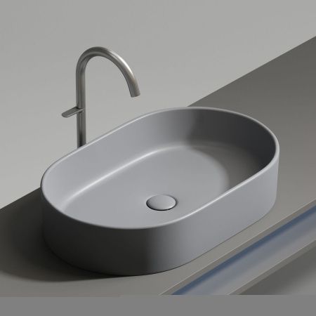 Раковина из сантехнического фарфора Ceramica Nova ELEMENT CN6048MH 60х40 накладная цвет черный без отверстий под смеситель