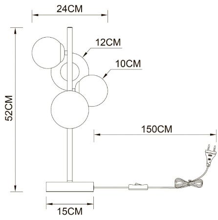 Настольная лампа Arte Lamp Gemini (Гемини) A2243LT-4PB