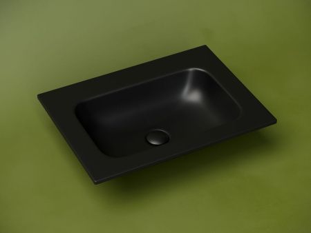 Раковина из сантехнического фарфора Ceramica Nova GRACE CN7011MBwx 60х50 накладная цвет черный без отверстий под смеситель