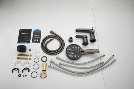 Смеситель BELZ B66713-3 на борт ванны оружейная сталь