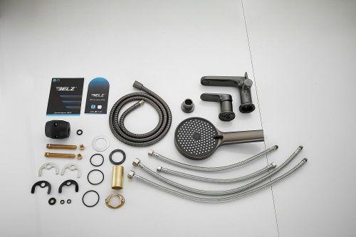 Смеситель Belz B713 B66713-3 на борт ванны оружейная сталь - фото 3