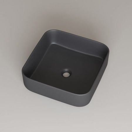 Раковина керамическая Iddis Bridge BRIGM04i27 40х40 накладная цвет серый без отверстий под смеситель