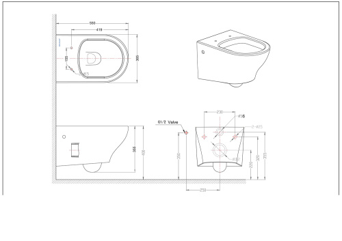 Унитаз подвесной Bravat RAEL C01017UW-A-ENG белый с сиденьем микролифт каскадный смыв - фото 2