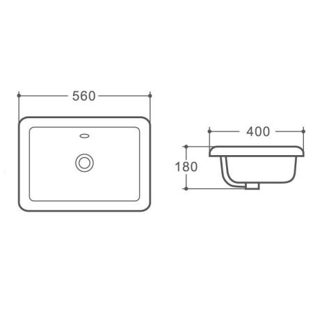 Раковина керамическая Art&Max AM6280 60х40 полувстраиваемая цвет белый