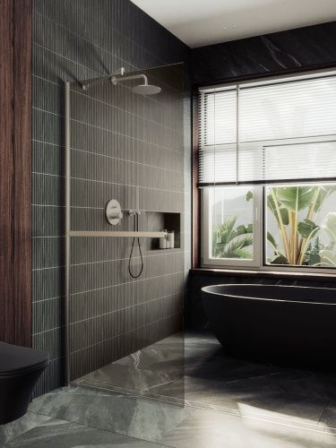 Душевая перегородка Maybah Glass MGD-715-5ш 120х195 стекло тонированное профиль хром