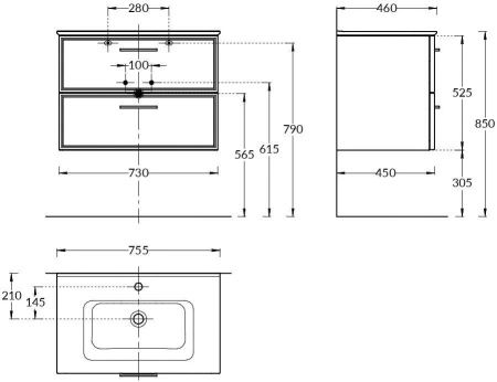 Тумба под раковину Kerama Marazzi GEOMETRICA PIA.CL.75\BLU.M 70х50 подвесная цвет синий