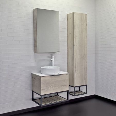 Тумба с раковиной Comforty Порто 00-00011397CF 60х40 подвесная цвет серый