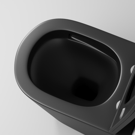 Унитаз подвесной Grossman Торнадо GR-4478BMSQ черный матовый с сиденьем микролифт безободковый смыв торнадо