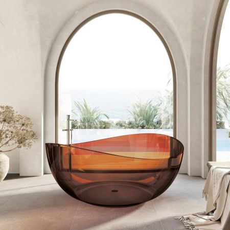 Ванна из полиэфирной смолы Abber Kristall AT9705Opal 150х150 отдельностоящая круглая