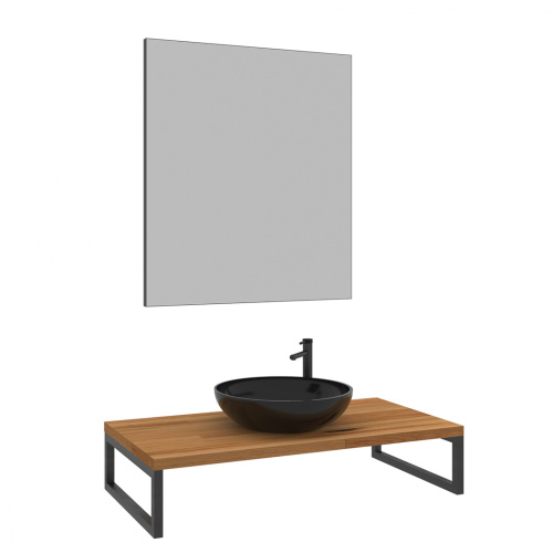 Консоль под раковину Orka Kestel 3001039 92х50х21 подвесная цвет коричневый/черный - фото 2 Консоль под раковину Orka Kestel 3001039 92х50х21 подвесная цвет коричневый/черный - фото 2