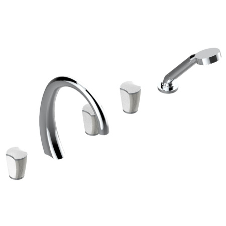 Смеситель THG Infini white porcelain with platinum decor U2E-A02-1132SG на борт ванны хром