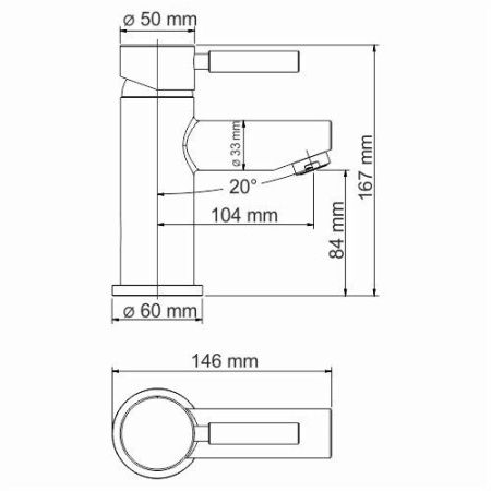Смеситель Wasserkraft Main 4100 4103 Thermo на раковину хром