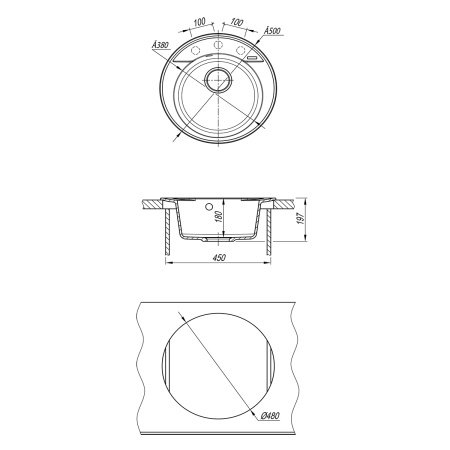 Кухонная мойка LeMark Sula 500 9910004 50х50 цвет белый поверхность матовая