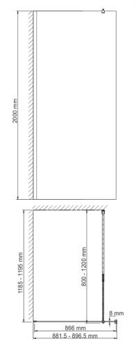 Душевая перегородка WasserKRAFT Abens 20W 20W39 90x200 стекло прозрачное 8 мм - фото 5