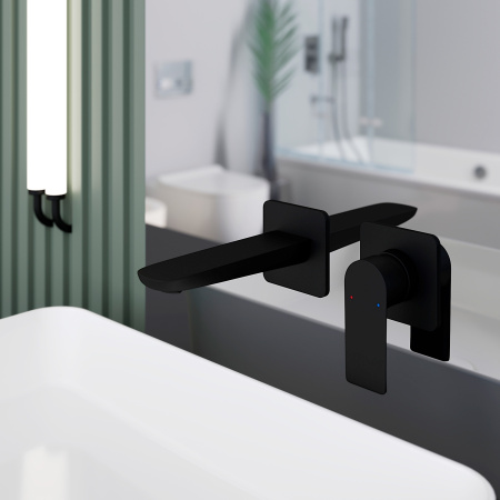 Смеситель Berges VENTAS 76008 настенный черный матовый