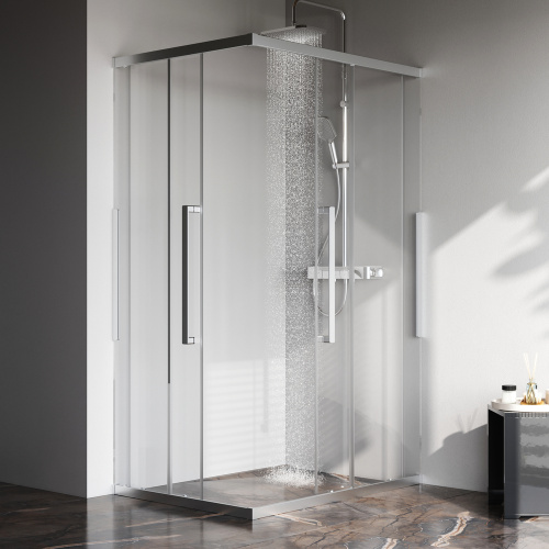 Душевой уголок Am.Pm Func W84G-403-12090-MТ 118х88 стекло прозрачное профиль хром матовый без поддона - фото 3