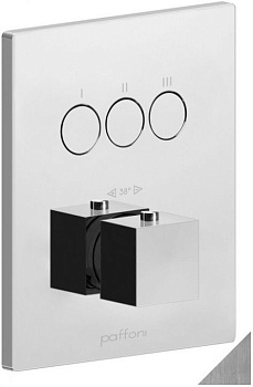 Смеситель для душа Paffoni Compact Box CPT519ST встраиваемый в стену сталь с термостатом