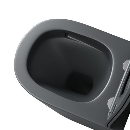 Унитаз подвесной Grossman Торнадо GR-4477GMSQ серый с сиденьем микролифт безободковый смыв торнадо