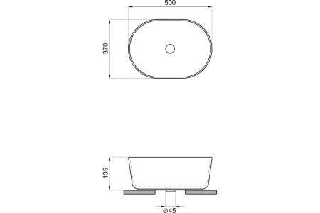 Раковина из сантехнического фарфора Wellsee Belle Spa 335702000 50х40 накладная цвет белый без отверстий под смеситель
