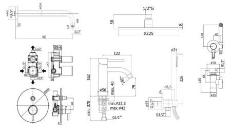 Душевая система Paffoni Light KITZLIG015HGSP071 встраиваемая в стену