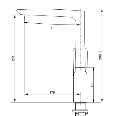 Смеситель для кухни Savol SK-H7001 на столешницу хром