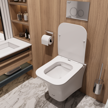 Унитаз подвесной Cerutti SPA CT9242 белый матовый с сиденьем микролифт безободковый каскадный смыв