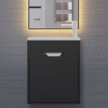 Тумба под раковину Uperwood Modul 2930205360 50х20 подвесная цвет черный