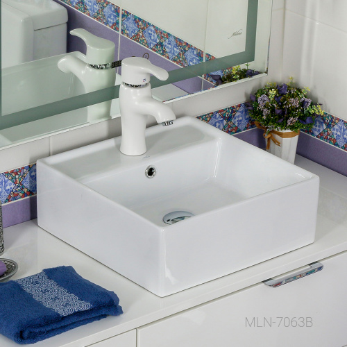 Раковина Melana 41 см 7063B-805 накладная цвет белый - фото 4