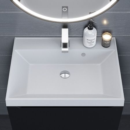 Раковина из искусственного камня Uperwood Classic Quartz 291030000 60х50 полувстраиваемая цвет белый