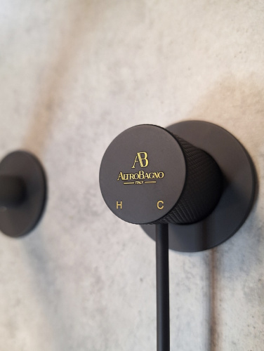 Смеситель для раковины AltroBagno Intento AltroBagnoIntento010503GrNe встраиваемый в стену серый/черный - фото 5