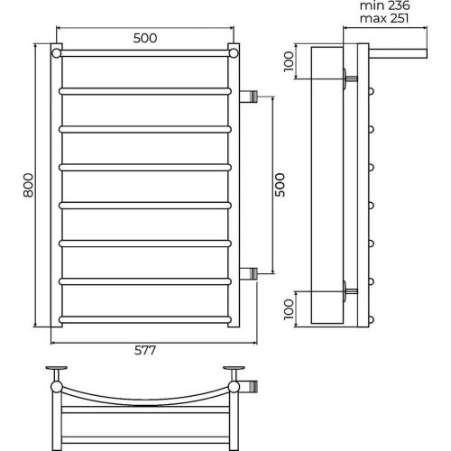 Полотенцесушитель Terminus 4670078556769 58х80 водяной хром - фото 3