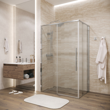 Боковая стенка Grossman Galaxy 200.K33.01.100.10.02 100x195 стекло шиншилла профиль хром