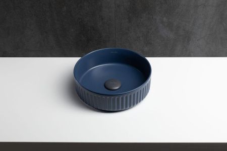 Раковина керамическая Allen Brau Fantasy 4.11032.ID 40х40 накладная цвет синий без отверстий под смеситель