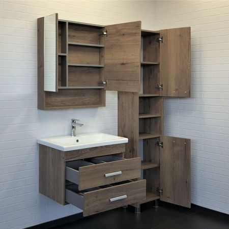 Тумба с раковиной Comforty Никосия 00-00008855CF 70х50 подвесная цвет коричневый