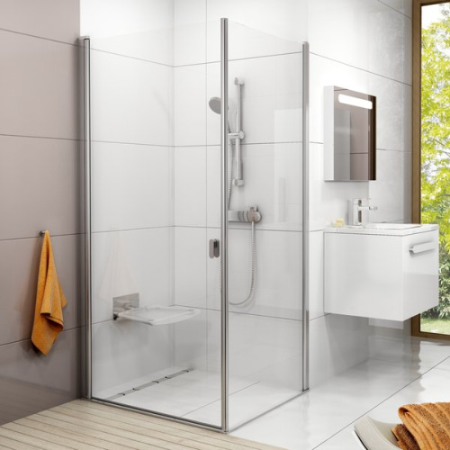 Душевой уголок Ravak CHROME 9QV70C00Z1 90x195 стекло прозрачное профиль хром без поддона - фото 2