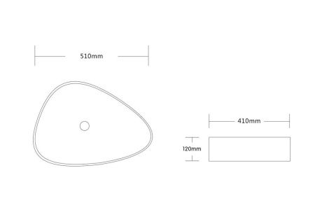 Раковина из сантехнического фарфора Cerutti SPA CR0089 50х40 накладная цвет белый без отверстий под смеситель
