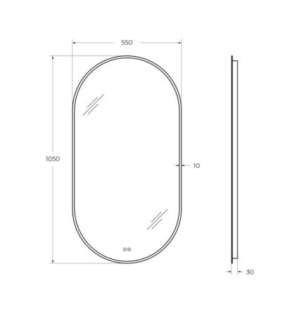 Зеркало с подсветкой Cezares CZR-SPC-ELS-550-1050-RGB-TCH 60х110 подвесное