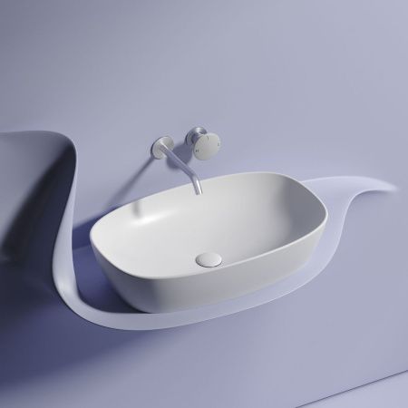 Раковина из сантехнического фарфора Ceramica Nova ELEMENT CN6049MW 60х40 накладная цвет белый без отверстий под смеситель