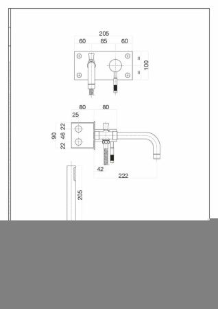 Смеситель Fiore Xenon 44OO7715 встраиваемый в стену золото