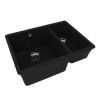 Кухонная мойка LeMark Sinara 550.2-u 9910079 55х40 цвет черный поверхность матовая