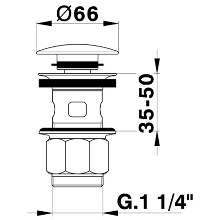 Донный клапан для раковины Cisal Complementi ZA00162021 хром