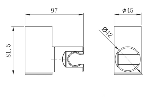 Держатель ручного душа LeMark LM8081C хром - фото 2